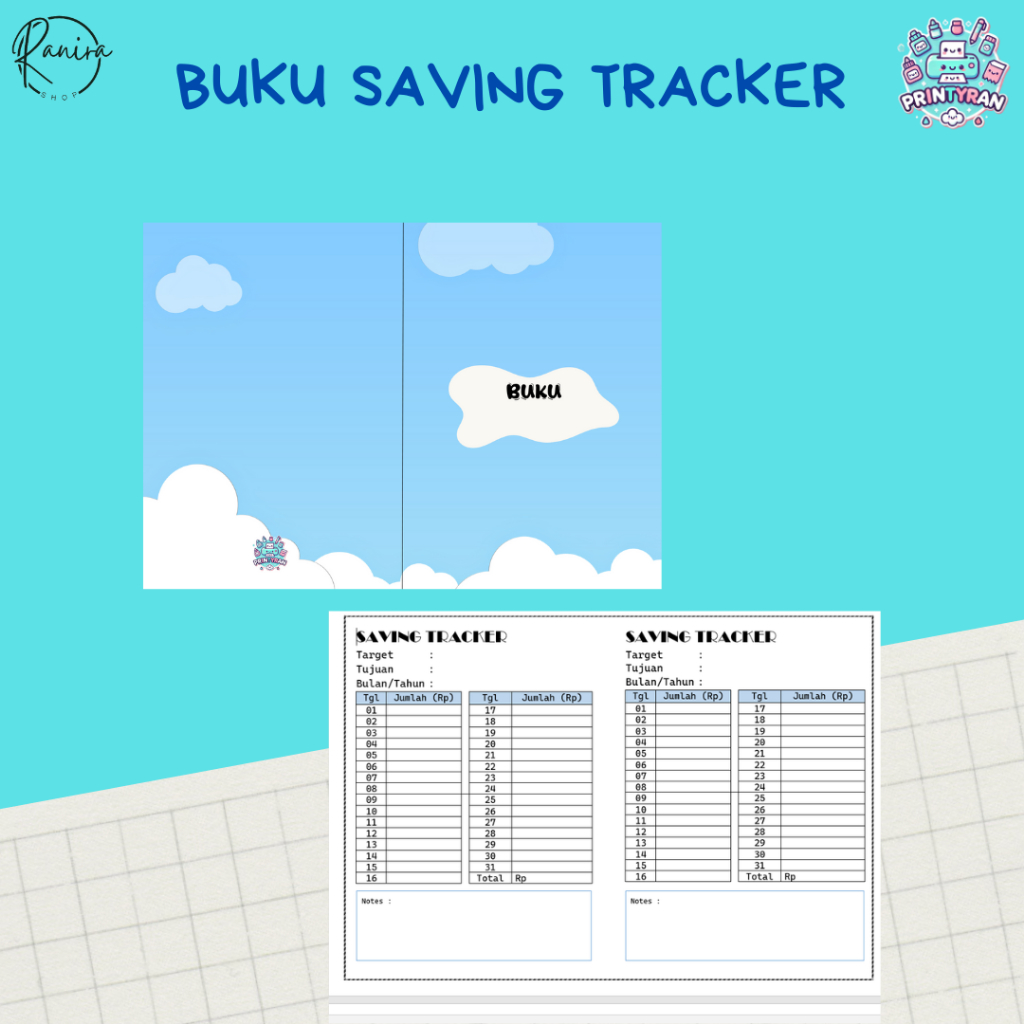 

Printyran Buku Saving Tracker