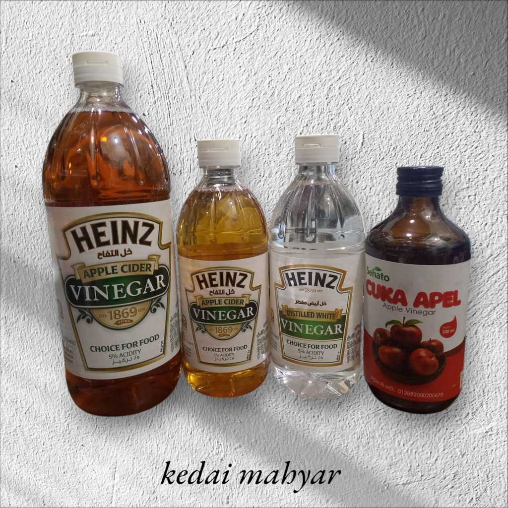 

HEINZ APPLE CIDER VINEGAR (473ml&946ml ), HEINZ DISTILLED VINEGAR 473ml DAN CUKA APEL SEHATO 300ml