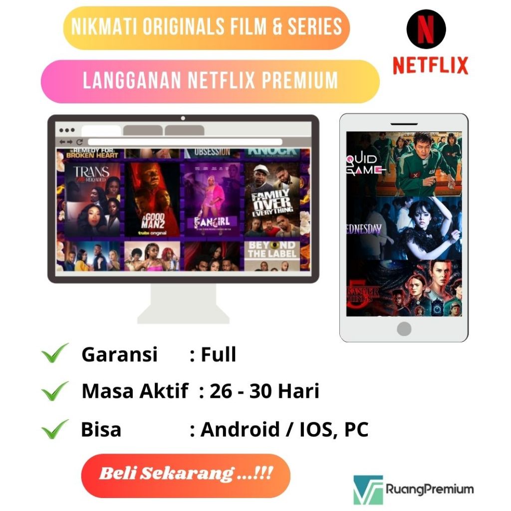 NETFLIX MURAH 27-30 HARI PREMIUM 4K UHD GARANSI