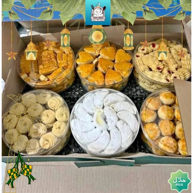

[TERLARIS] PAKET HAMPERS KUE LEBARAN IDULFITRI ISI 6 PCS TOPLES 250g