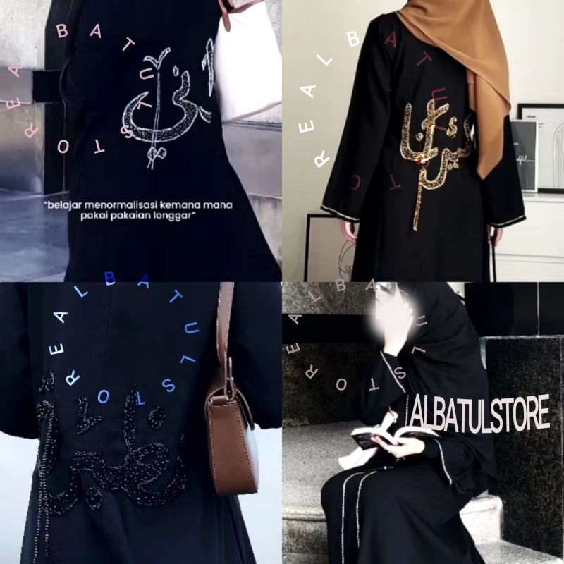 ABAYA KALIGRAFI FURSAN/ ABAYA LOOK 2 IN 1/ ABAYA FURSAN / ABAYA NAMA