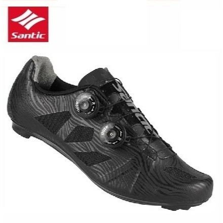 Sepatu Sepeda Santic YORK Cleat Cycling Shoes Hitam Roadbike MTB