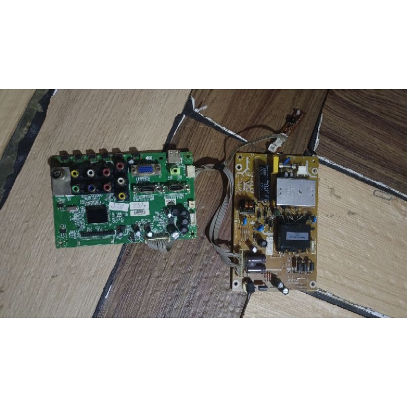 mainboard dan psu pld24t81ew paket mesin tv polytron 24 inch seri pld24t81ew