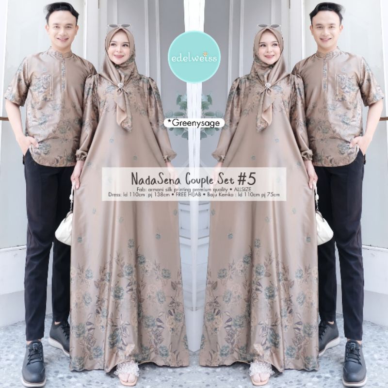 couple gamis free hijab nadasena set 5