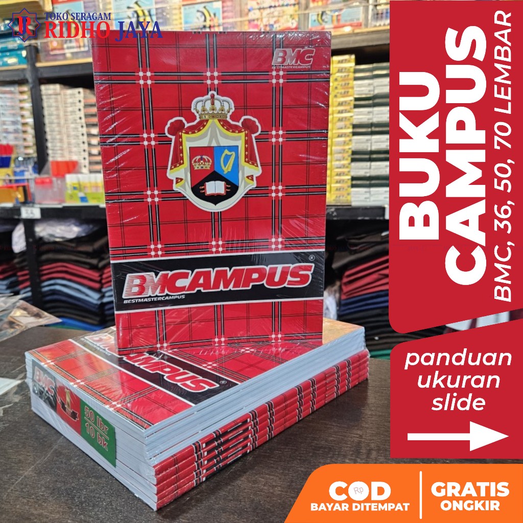 

RIDHO JAYA Buku BMC CAMPUS 50 Lembar Buku Tulis SD SMP SMA Madrasah
