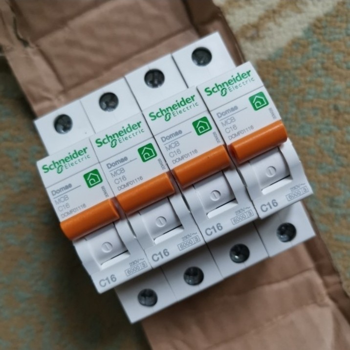 Sikring MCB 16A 1 Pole Schneider Electric Domae 16 Amper 1 Phase