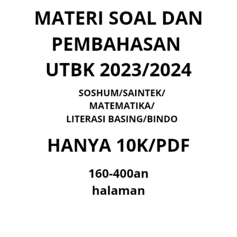 

MATERI SOAL UTBK 23/24