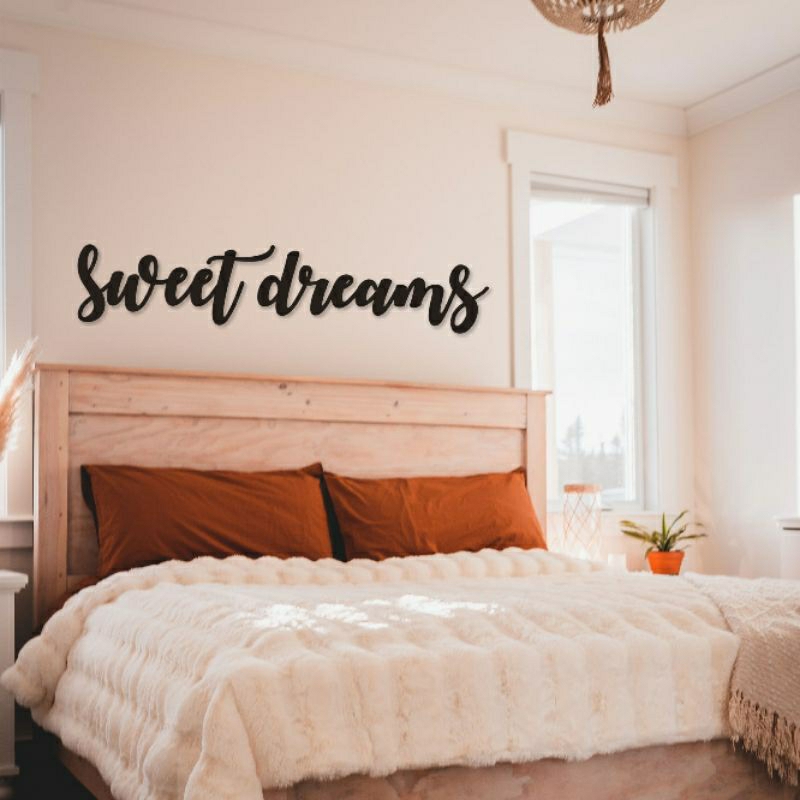 Sweet Dreams Sign, Sweet Dreams Wood Wall Art, Wood Wall Sign, Large Bedroom Wall Decor over the Bed
