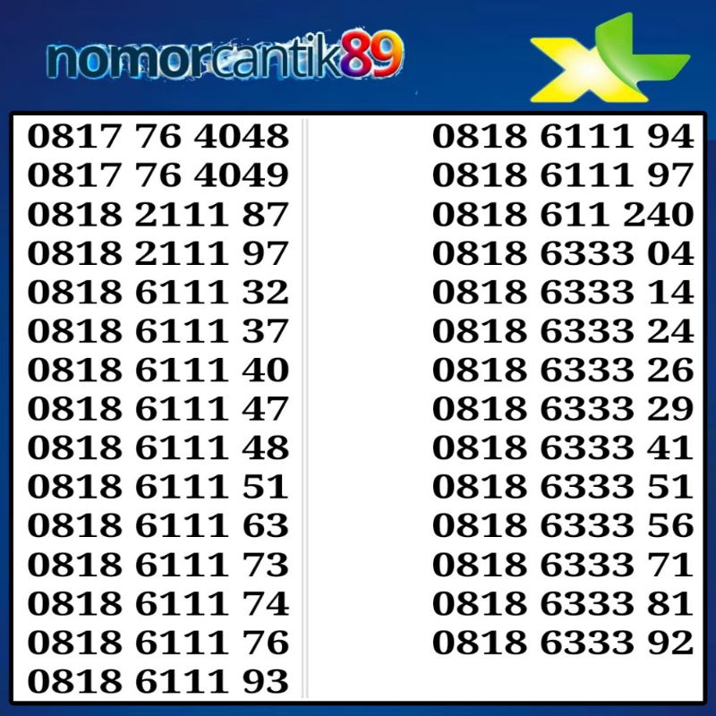 nomor cantik xl nomor perdana