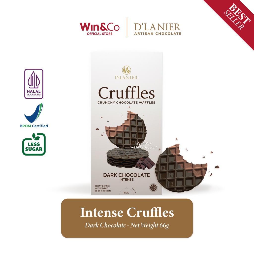 

D'Lanier Dark Chocolate Intense Cruffles - 66 gr (5 sachet)