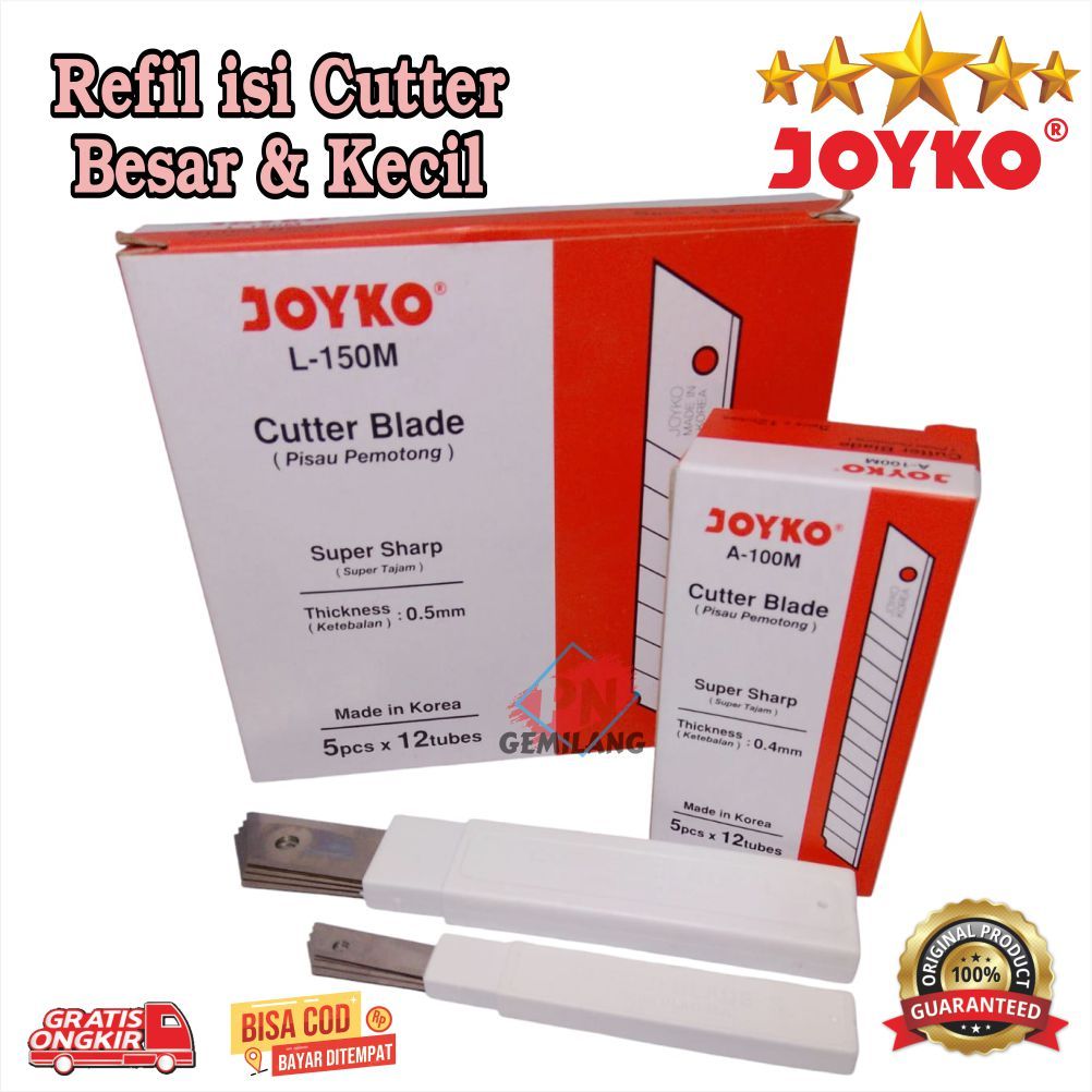 

ISI CUTTER JOYKO BESAR ISI CUTTER KECIL JOYKO, REFIL ISI CUTER JOYKO BESAR DAN KECIL 1 BOK