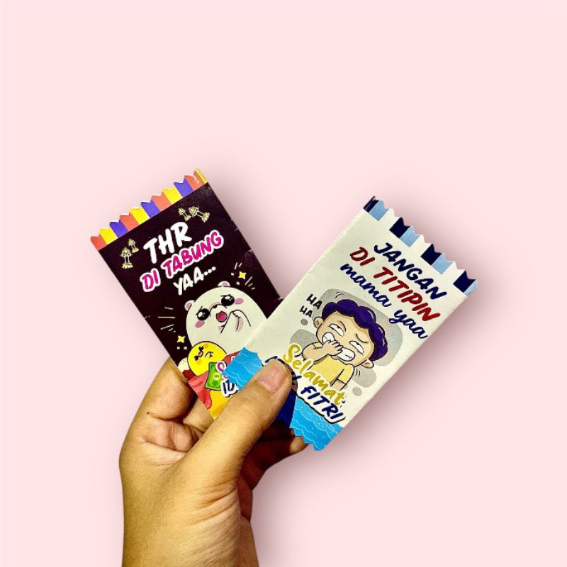 

Amplop Lebaran Bentuk Permen dengan Gambar Lucu Siap Pakai Isi 8 Pcs