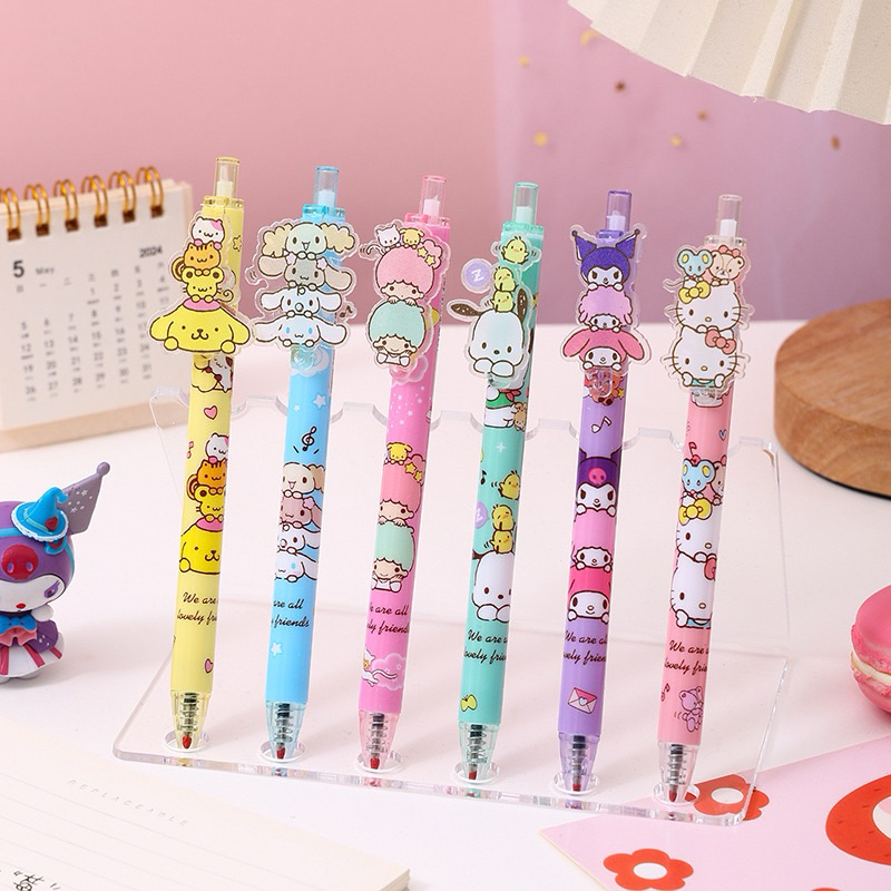 

Pulpen Gel mekanik 3D motif san*rio/ pulpen karakter anak anak lucu melody cinamoroll hellokitty pompompurin pochacco