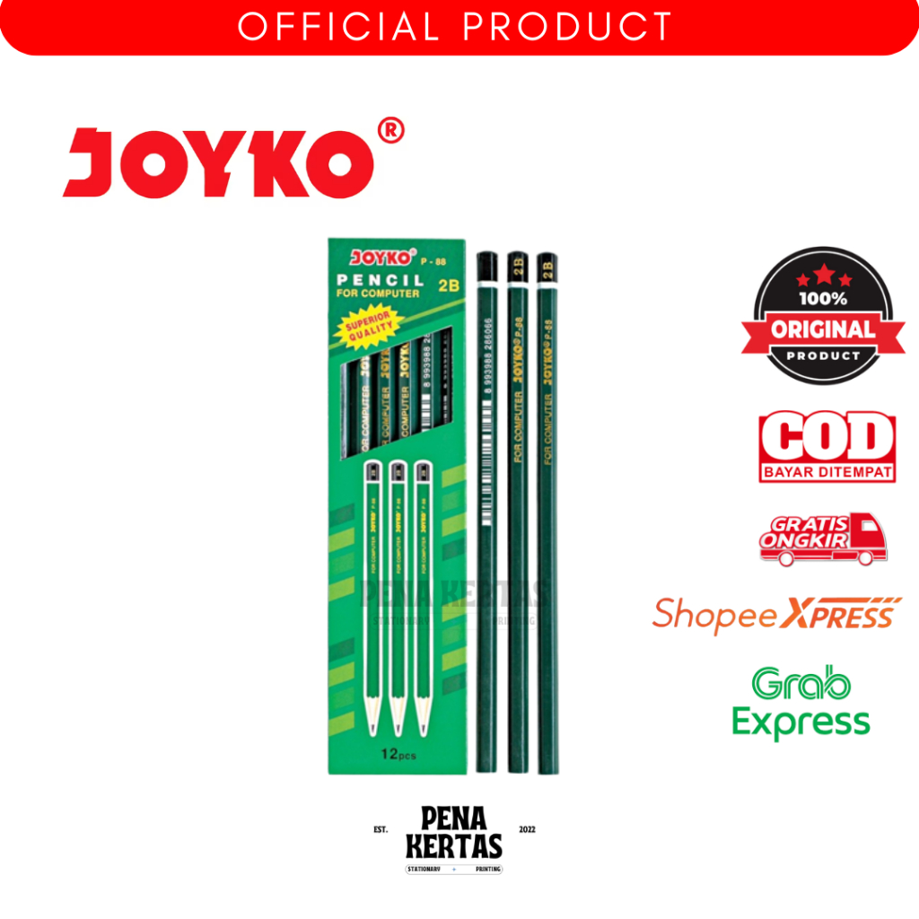 

Pencil / Pensil Joyko P-88 / 2B / 1 PCS [penakertas]