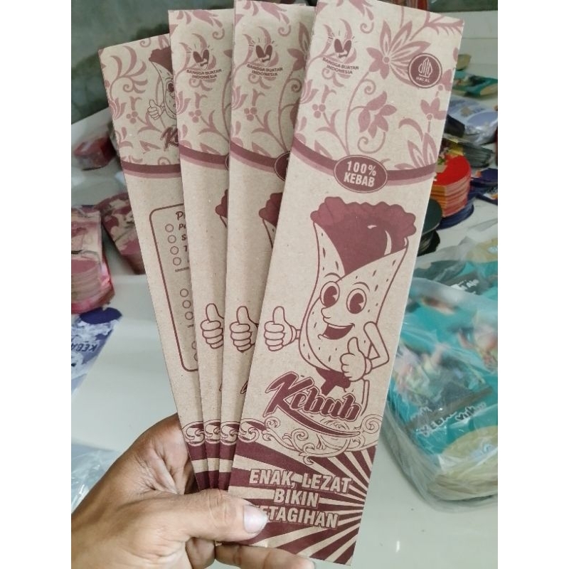 

wadah kebab kotak lipat, box kebab persegi panjang murah, bahan craft coklat, ukuran 27 X 7,isi 100 pcs