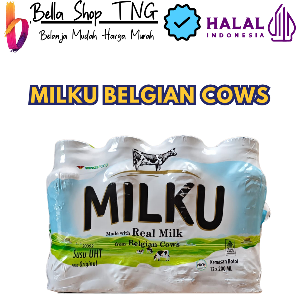

Milku Susu UHT Cair Original Botol 200 ml X 12 pcs / KRAT