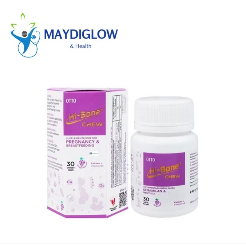 Hi-Bone Chew Grape isi 30 Tablet - Suplemen ibu Hamil dan menyusui