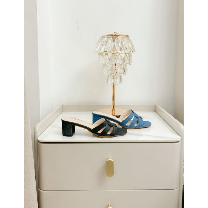 chic fortune sendal tumit tahu impor fashion wanita bss265