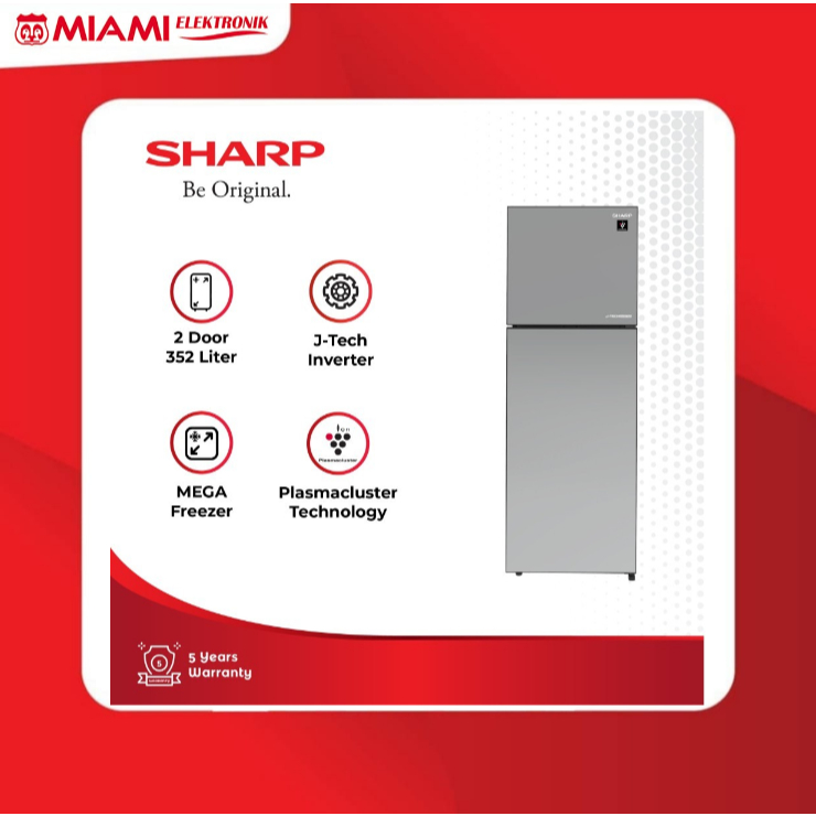 SHARP SJ-456GI-MS SJ456GIMS Kulkas 2 Pintu 352 Liter 50 Watt
