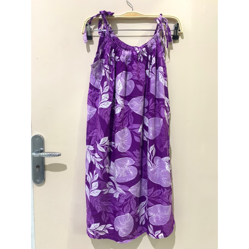 PRELOVED Dress Bali Rok Pantai Bali Daster Motif Bunga Ungu Purple Mini Dresses Seksi