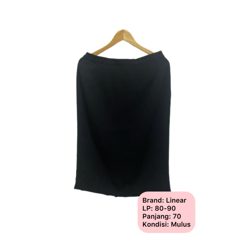 Preoved Rok hitam Polos Bawah lutut Belakang Terbela CPNS Rok Bahan Formal