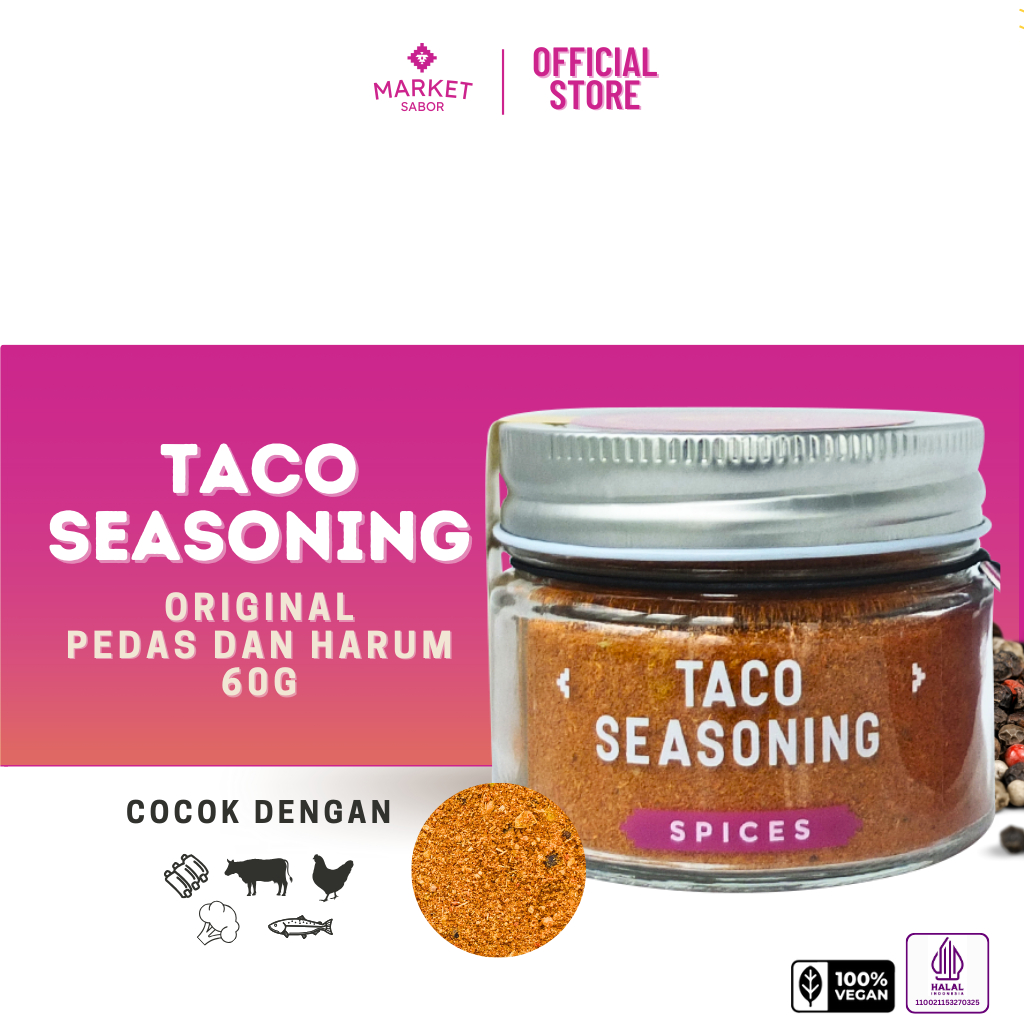 

Cocina Creativa Taco Seasoning - 60g - Pedas dan Harum - Rub - Produk Rempah