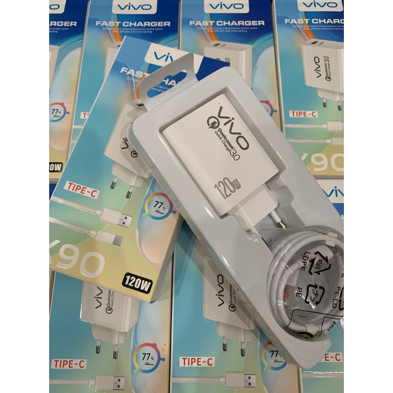Charger Vivo 120W - FAST CHARGER - USB to C 100% Original  Foto asli