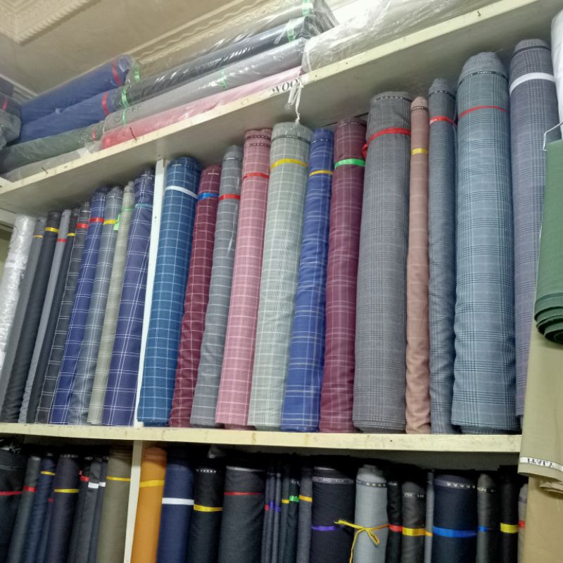 Kain Kotak kotak Semi Wool Bahan Cocok Buat Stelan JAS  Kemeja Celana Dll