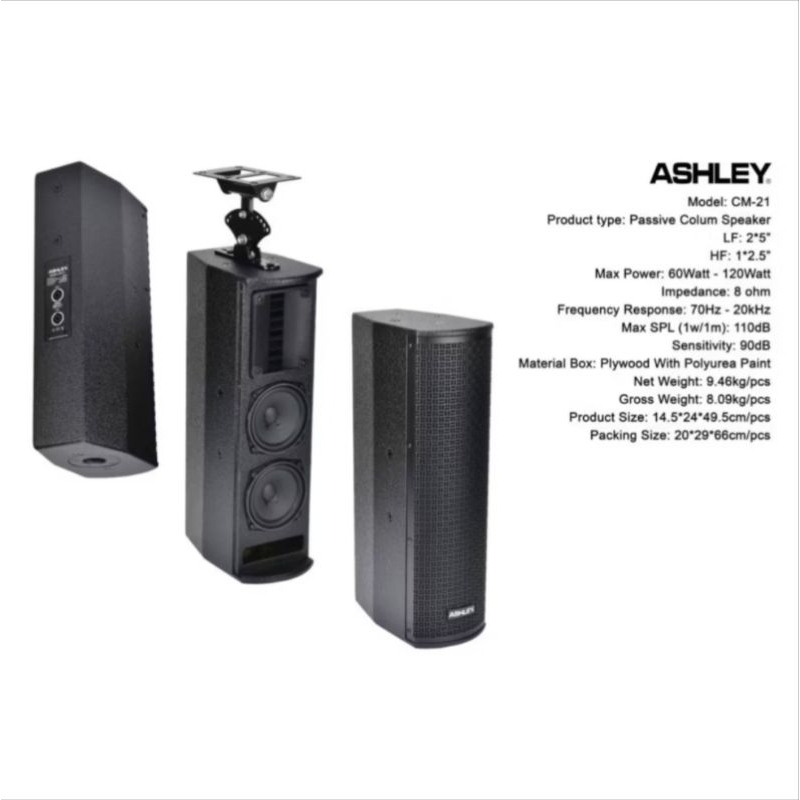 Speaker Column ASHLEY CM 21 CM21 ORIGINAL 2 X 5 Inch Public Speaker