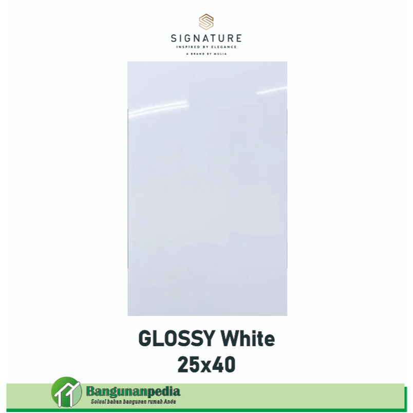 KERAMIK DINDING KAMAR MANDI PUTIH POLOS / KERAMIK DINDING MULIA 25X40 GLOSSY WHITE