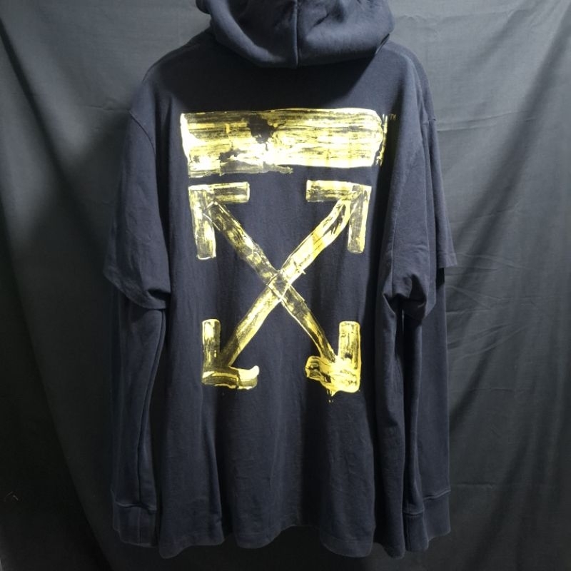 Off-White Arcylic Arrow Hoodie Black Yellow