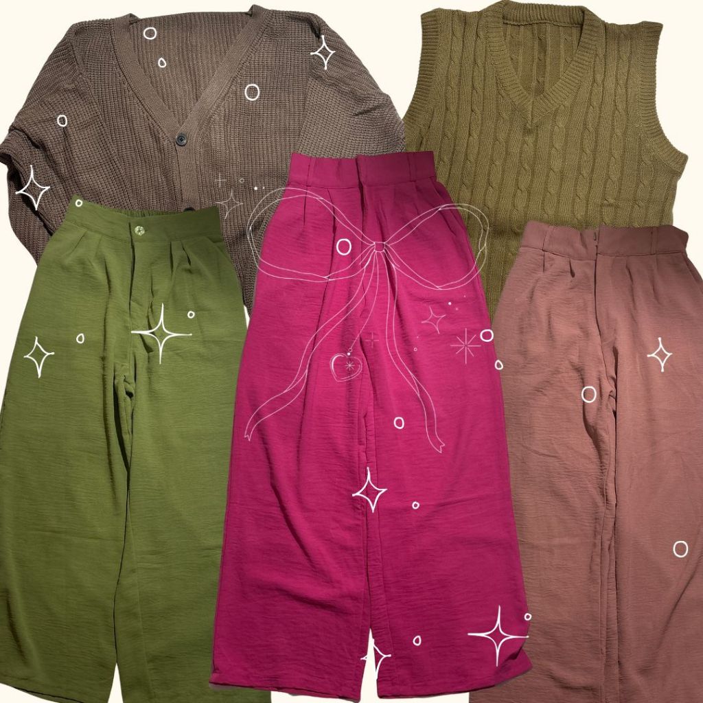 [A] baju vest kulot cargo play with pattero sepatu loafers