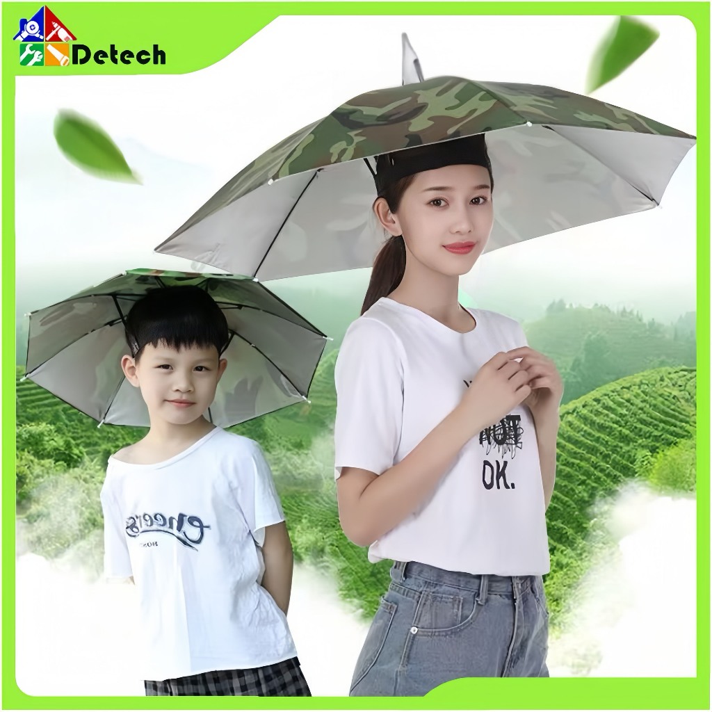 Payung kepala Topi payung anak/dewasa ikat kepala topi payung topi payung luar ruangan unik topi mem