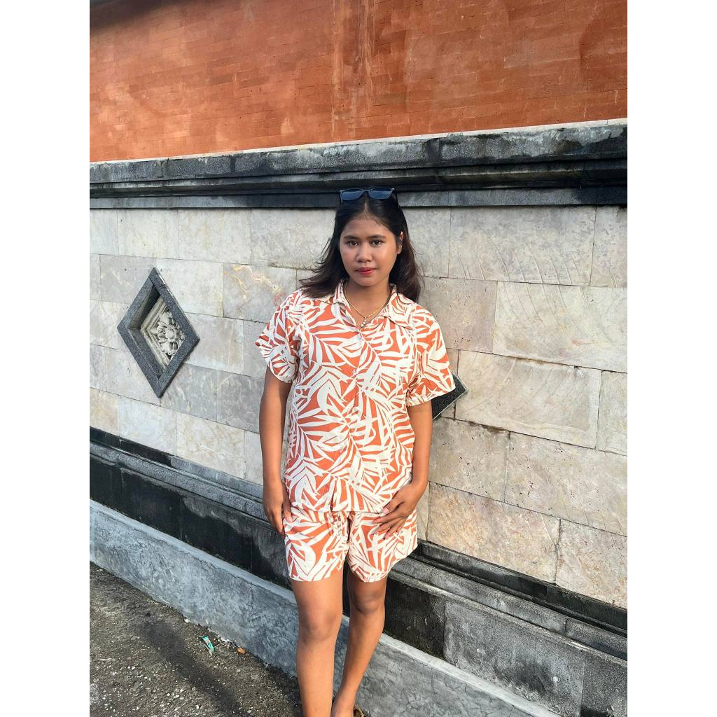 Grosir Baju Tidur Wanita Motif Vanesa One Set Pyama Rayon Baju Santai Setelan Baju Bali Sesuai Foto