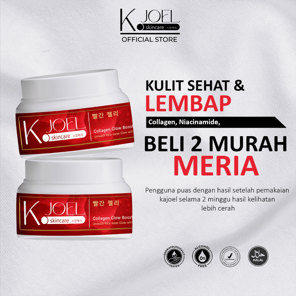 [BELI 2 LEBIH HEMAT] - KJOEL - Collagen Glow Booster Red Jelly Moisturizer - Mencerahkan - Mengurang