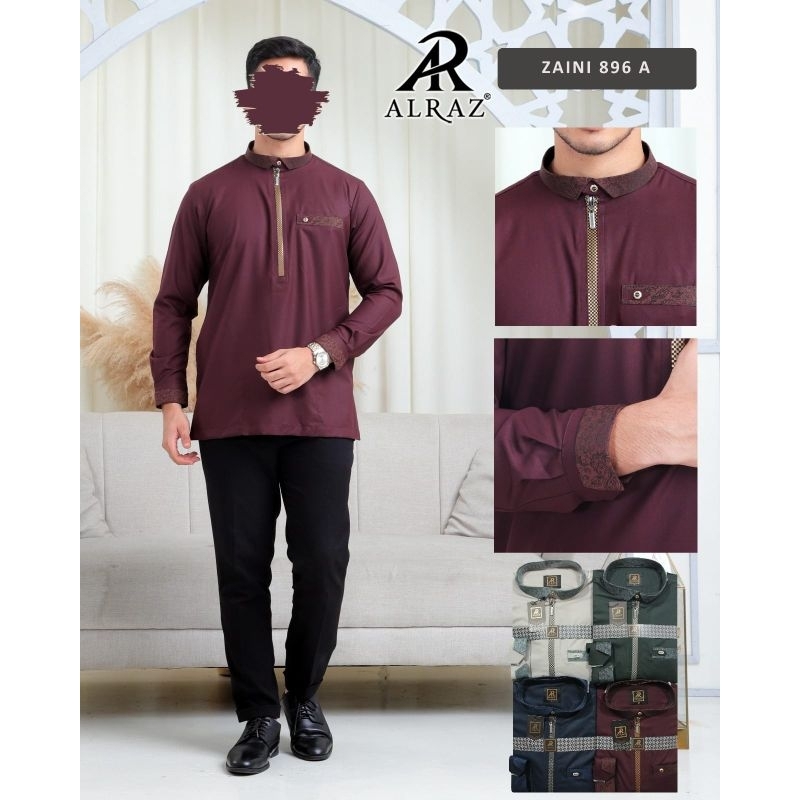 (COD) Kemko Panjang Zaini Alraz Resleting Lengan Lipat Batik