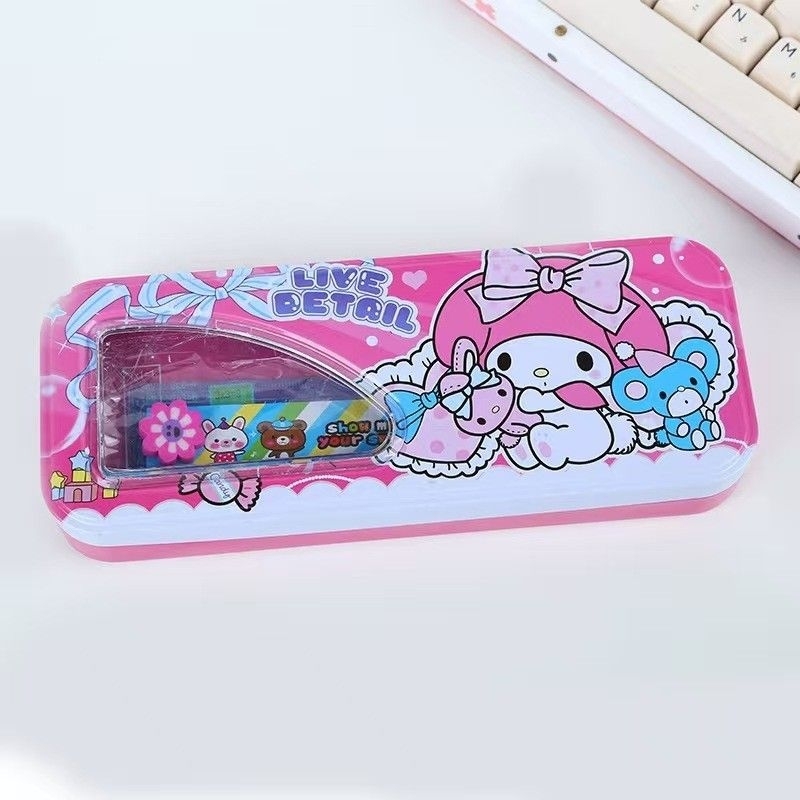 

[DS] kotak pensil Sanrio my melody pink lengkap dengan kalian penghapus penggaris pensil rautan