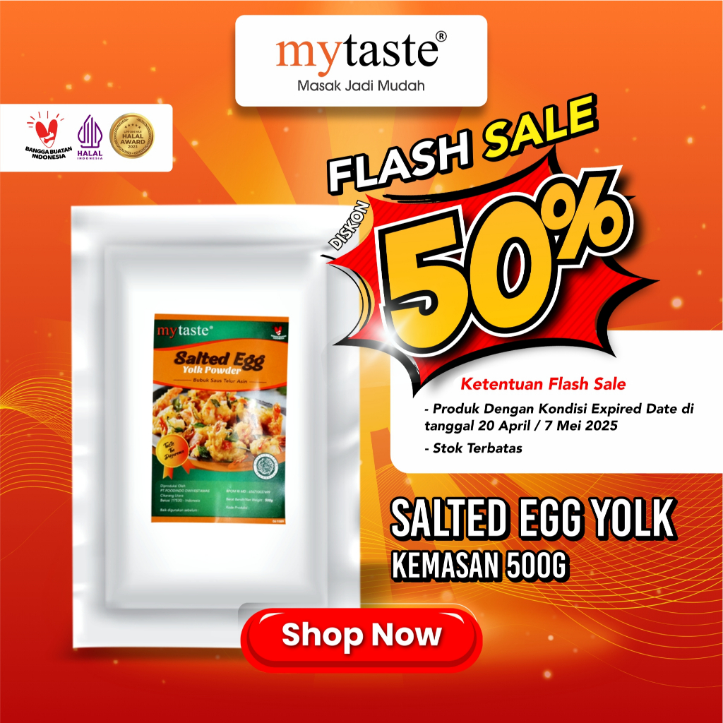 

MYTASTE SALTED EGG YOLK KEMASAN 500G FLASH SALE BIG DISKON NEAR EXPIRED DATE