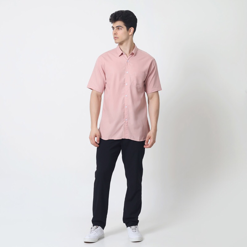 HEILIG Workshirt Kemeja Pria Basic Lengan pendek / Kemeja Kerja / Kemeja Casual / Kemeja Pria Basic 