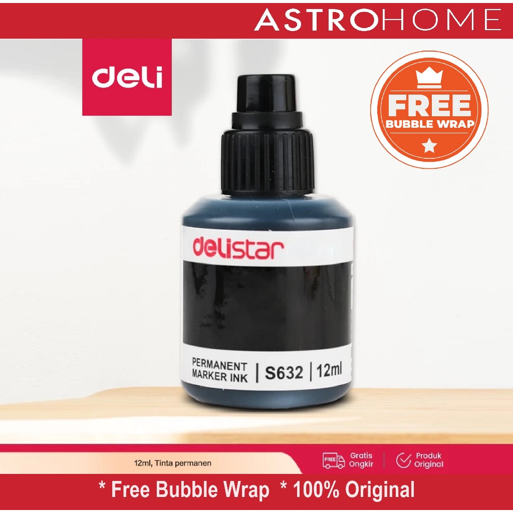 

Isi Ulang Tinta Spidol Permanen Cepat Kering Tahan Air Deli Permanent Marker Ink S632 S 632 12 ml
