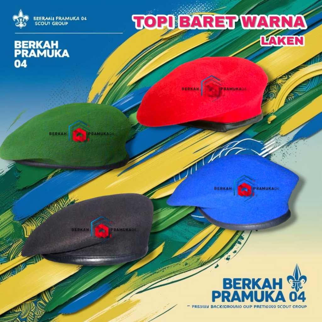 Baret warna biru hijau hitam merah TNI AD standard