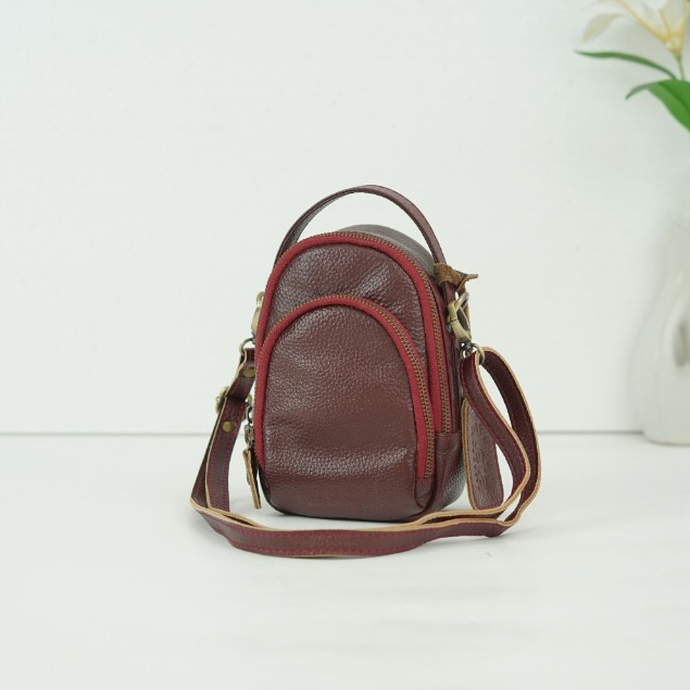 ALETA INDONESIA - DINA MINI Tas Selempang Wanita Kulit Asli Slingbag - Free Grafir Nama