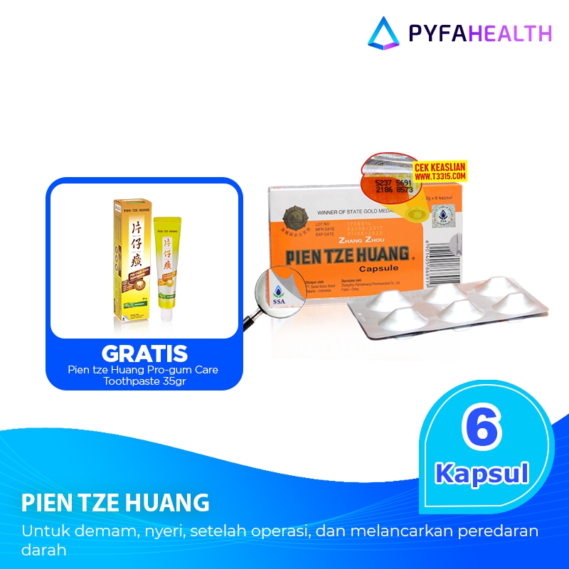 Pien Tze Huang untuk Penyembuhan Luka Operasi & Kesehatan Hati (6 Kapsul)