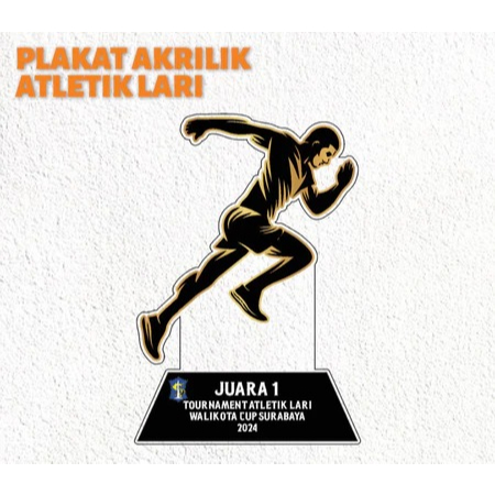 Piala Lomba Lari Piala Lomba Atletik Plakat Lari Plakat Lomba Lari Akrilik Custom