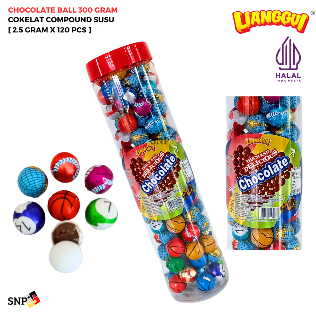 

[HALAL] Lianggui Cokelat Compound Susu Chocolate Ball 300 Gr [2.5 Gr x 120 Pcs]