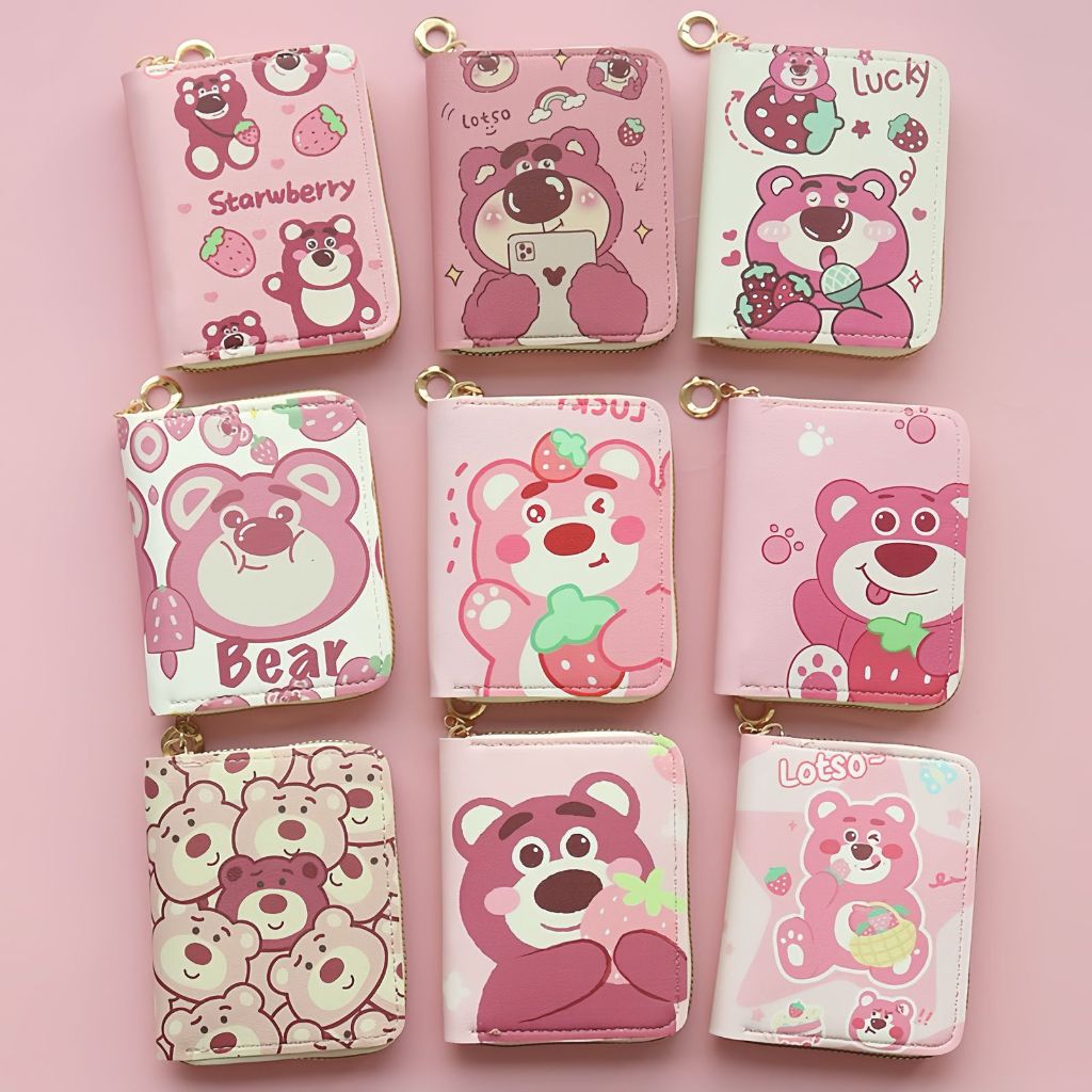 Dompet Kartu Mini Wanita Korean Style - Dompet Kartu/Dompet Koin Kulit Premium Dompet Lotso Lucu