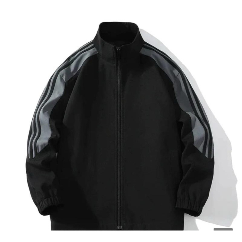 jacket varsity vintage terbaru hitam pria