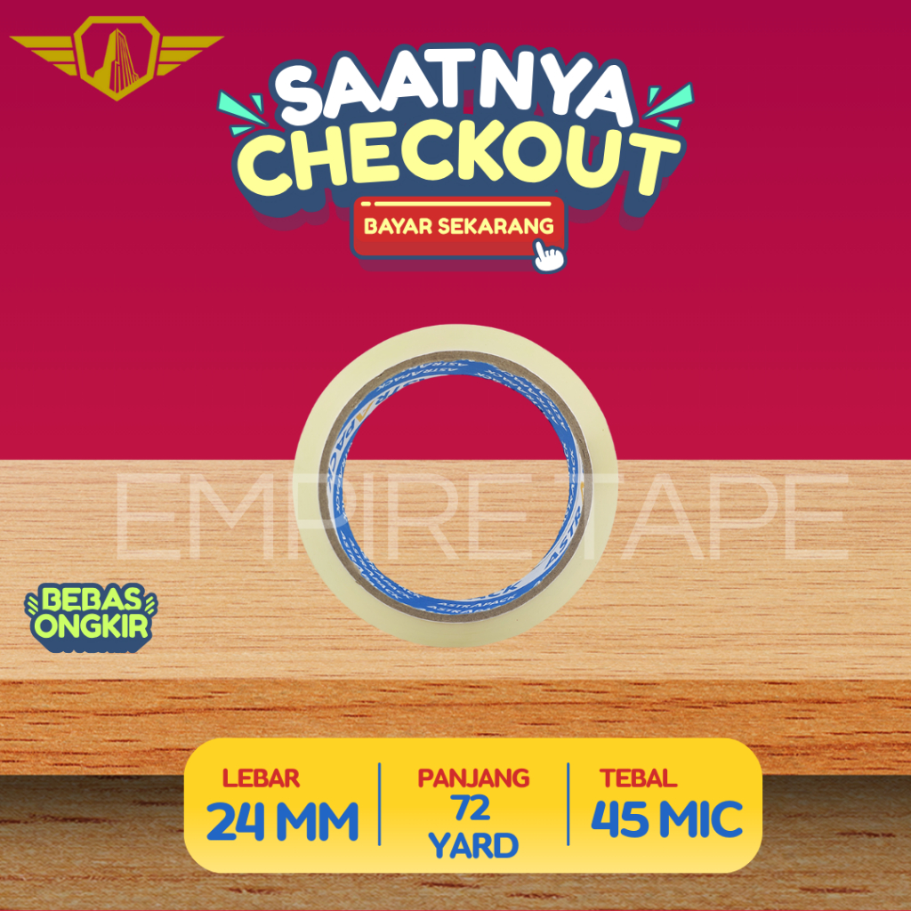 

Isolasi Lakban | Solatip Bening 24 Mm x 72 Yard x 45 Micron Astrapack