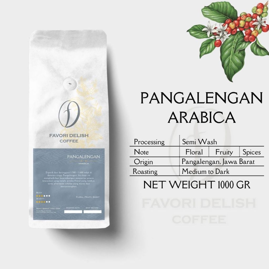 

FD Coffee | Kopi Arabica Pangalengan Semi Wash Roasted Beans 1kg/Biji Kopi Pangalengan Arabica