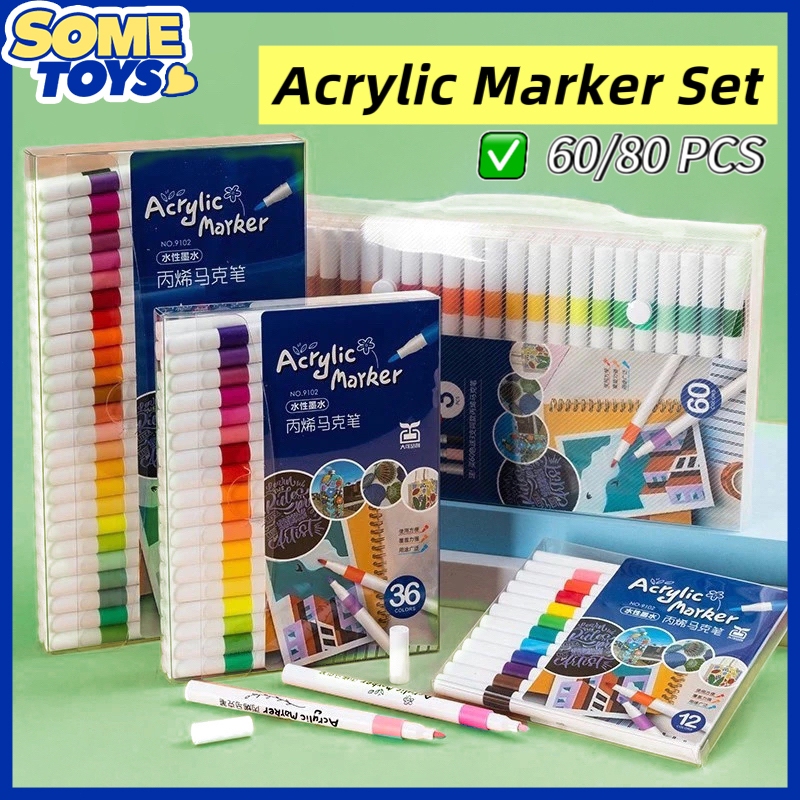 

SOME TOY 60/80 Colors Pen Akrilik Marker Warna Cepat Kering Tahan Air Spidol Acrylic Painter Menggambar Kreativitas Seni Edukasi Anak Set Spidol Akrilik Akrilik DIY Painting Spidol Pastel Pulpen Highlight Drawing Warna spidol warna warni